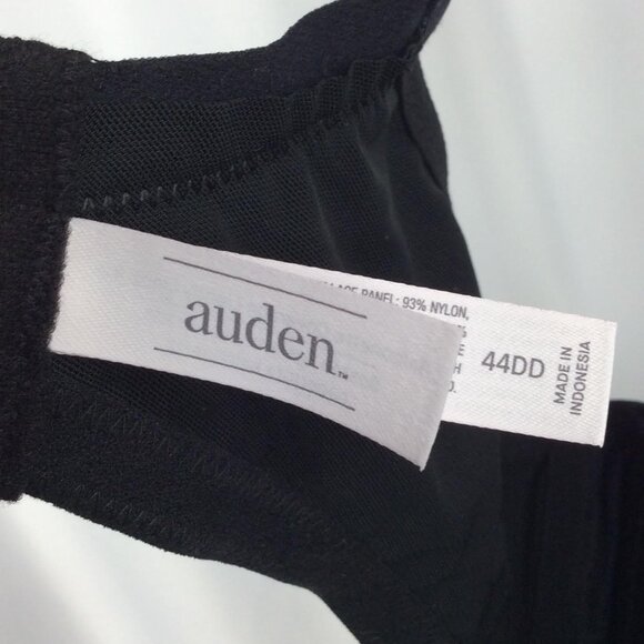 Auden Lightly Lined Underwired Bra 44D Black Lace Back Closure - Picture 6 of 6